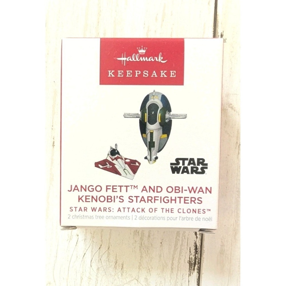 Hallmark 2022 Jango Fett‎ and Obi-Wan Star Wars Starfighters Christmas Ornament
